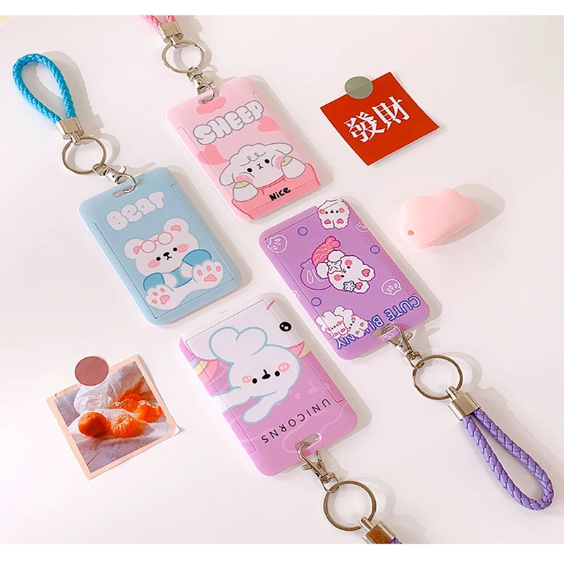 

Держатель для визиток для мужчин и женщин, симпатичный мультяшный выдвижной держатель для кредитных карт, держатель для банковских карт, бе...