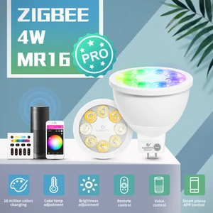 Dimming Control 4w Rgb/cct Led Smart Bulb Voice Control Time Setting Intelligent Mr16 Atmosphere Lamp App Control Universal