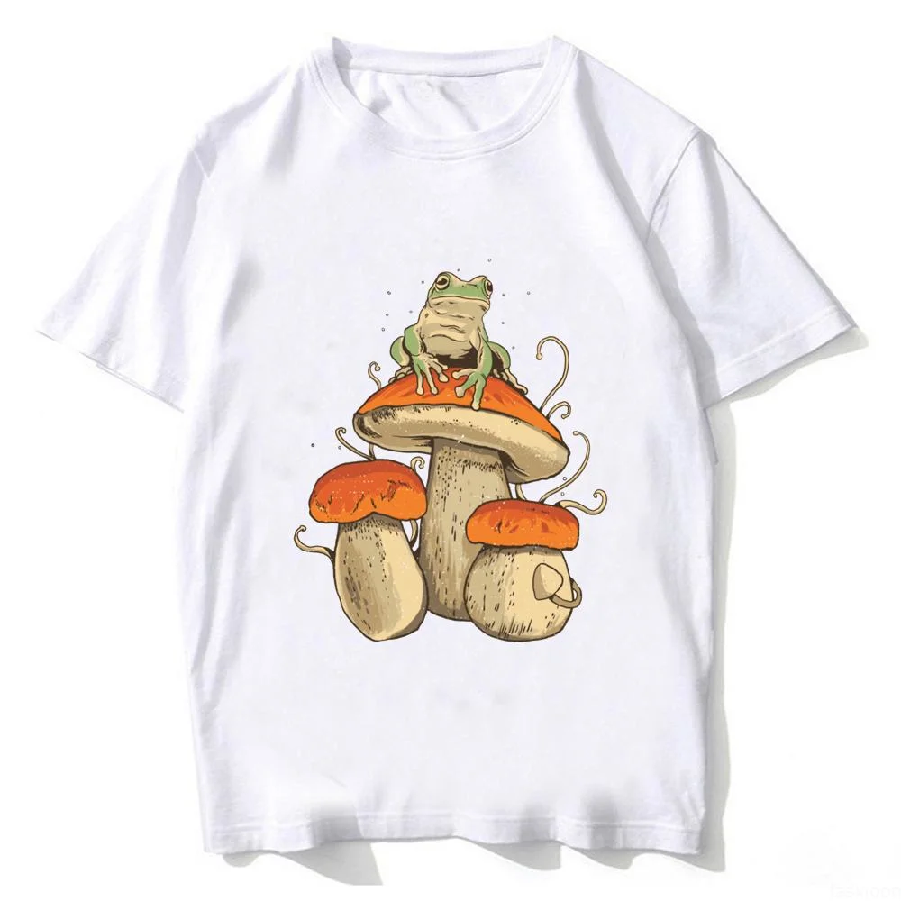 

Хлопковая футболка Cottagecore в эстетике гриба темная Академия лягушка высокое качество европейский размер уличная одежда графическая забавная Мужская Футболка harajuku забавная