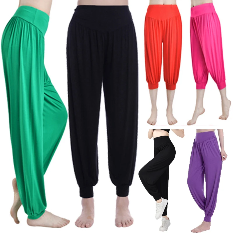 Elastic Loose Casual Yoga Pants Women Plus Size Sports Pants Yoga Leggings Bloomers Dance Yoga TaiChi Pants Modal WomenTrousers