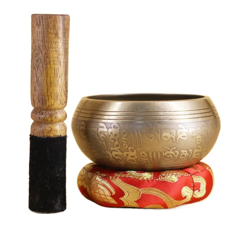 

9.5/11/12.5/14.5CM Tibetan Singing Bowl Set Decorative-wall-dishes Resonance Healing Meditation Yoga Bowl with Mallet washer