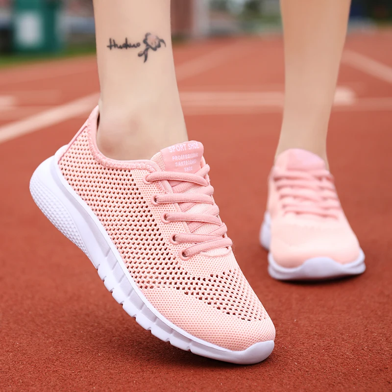 2022 Mesh Women Sneakers Breathable Flat Shoes Women Lightweight Sports Shoes Non-slip Running Casual Footwear Zapatillas Mujer
