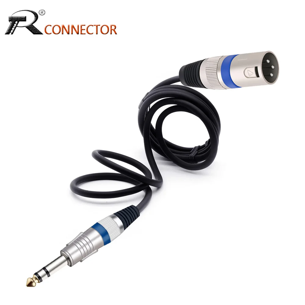 Mic Cord Stereo Jack 6.35mm 6.5mm Male to XLR Male 6.3mm 1/4'' to XLR Microphone Audio Cable for Speaker Guitar Amplifier AMP
