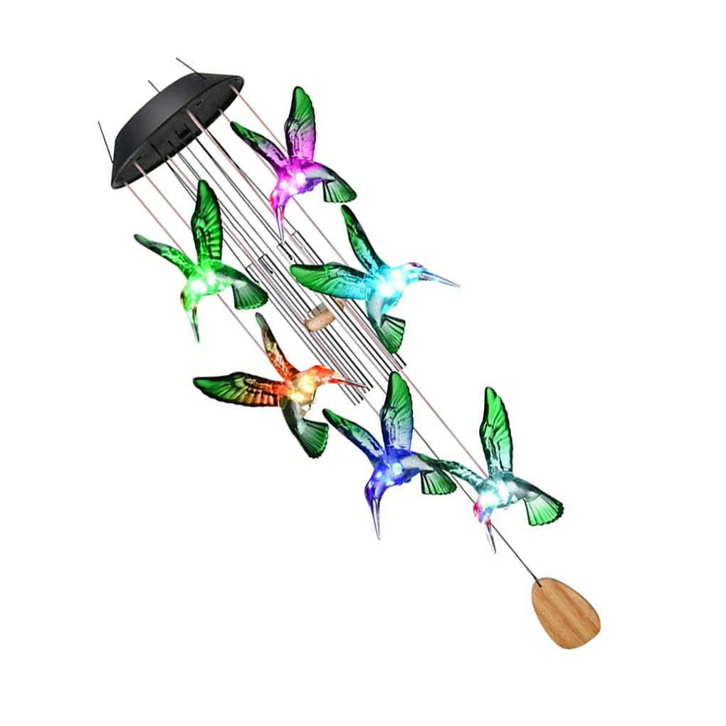 

Garden Wind Chime Lamp Solar Powered Induction Glowing Wind Chime Indoor Outdoor Waterproof Wind Bell Ring Hanging Decoration
