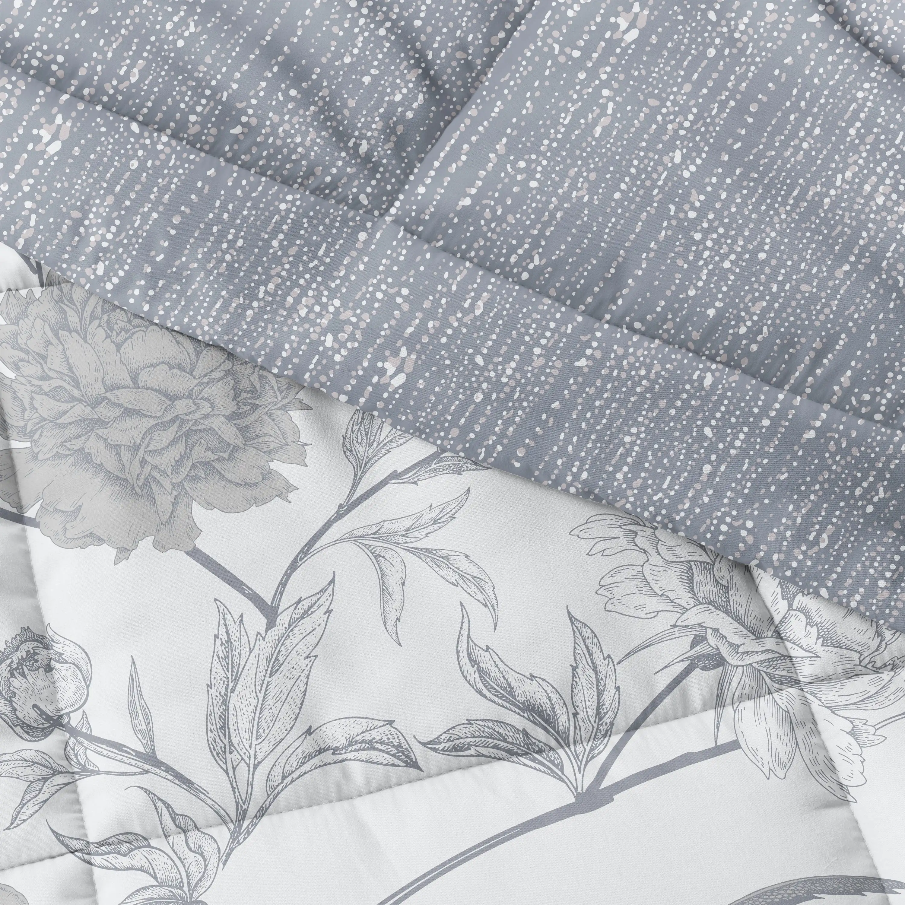 

Thread Count Comforter Sets, Full/Queen Bed Plaid Bed Cover Solid Color Quilt