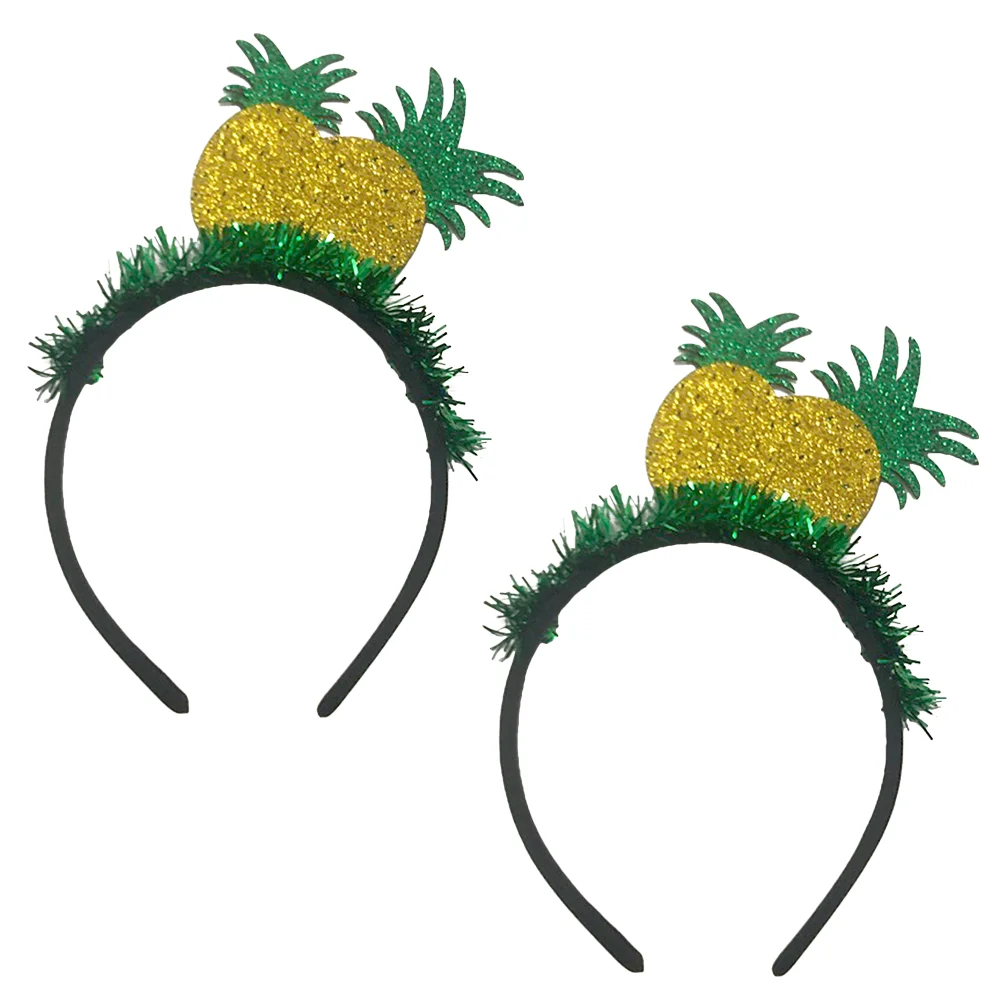 

2 Pcs Scarf Hair Accessories Kids Pineapple Hoop Lovely Headgear Hawaiian Fruit Hairband Greeter Women Accessory Parent-child