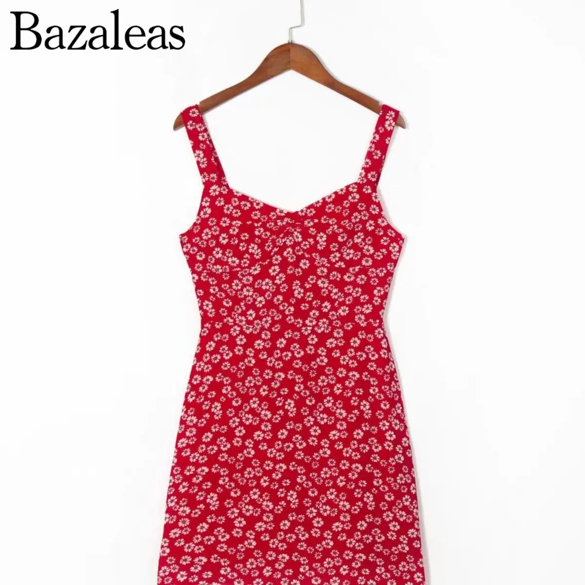 Винтажные женские платья Bazaleas красное платье с цветочным принтом подсолнуха