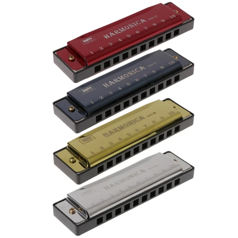 Harmonica Key of C 10 Hole Diatonic Harmonica C with Case for Beginner Students Kids Gift with Case