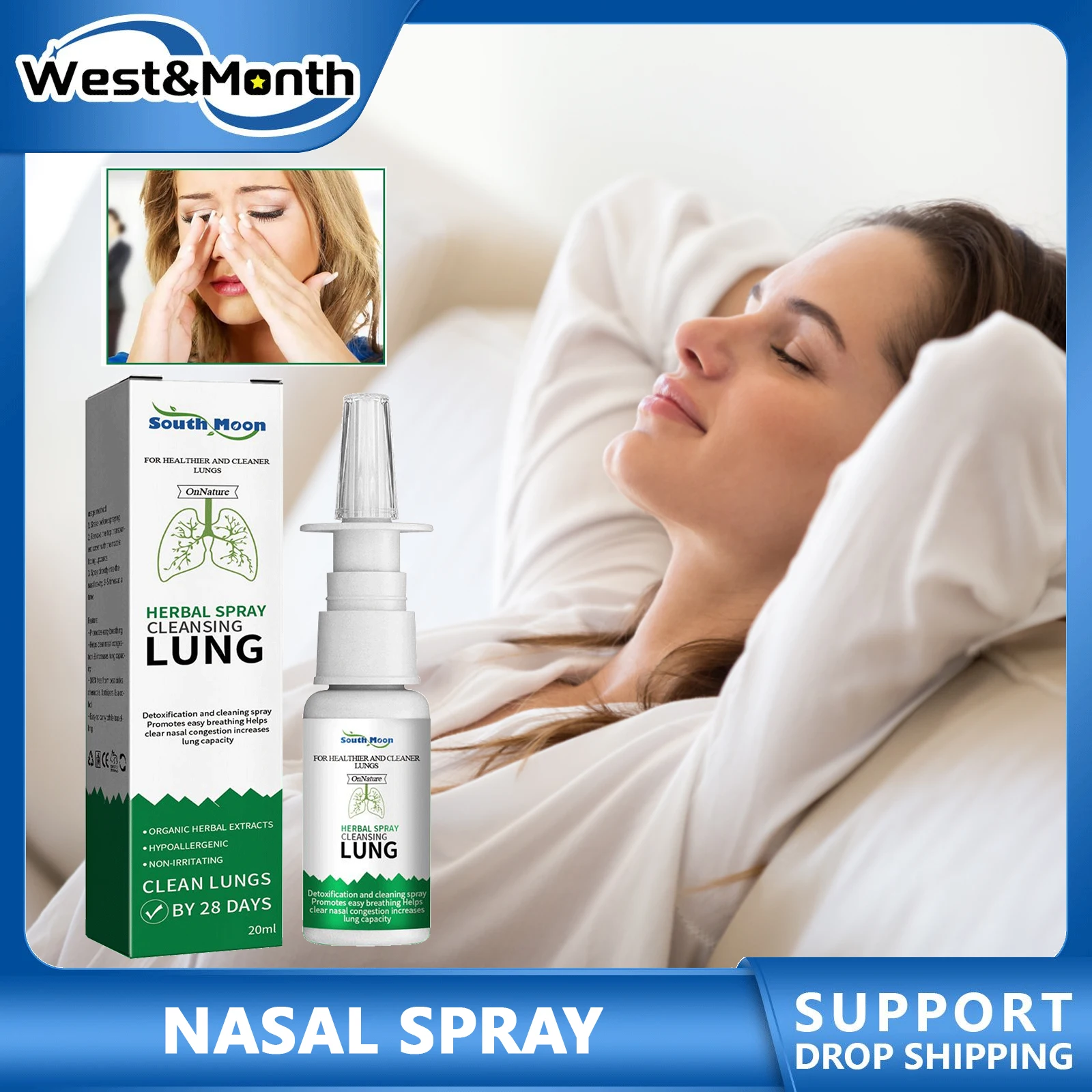 

Herbal Nasal Spray Drops Relieve Nasal Congestion Runny Nose Chronic Rhinitis Sinusitis Treatment Smooth Nose Cleansing Care