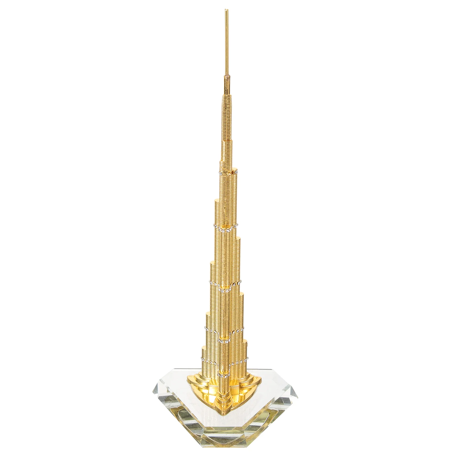 

Unique Craft Desktop Ornament Home Decor Metal Building Model Tower Decorative Sculptures Gift Figurine