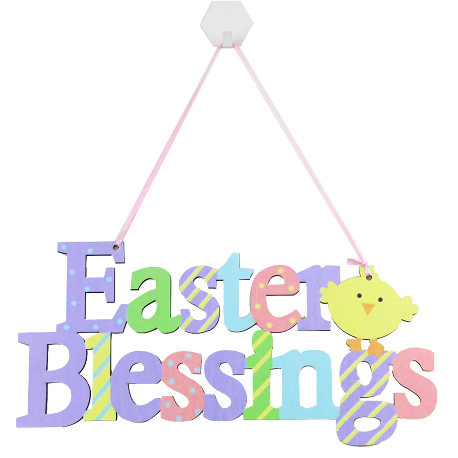 

Wooden Easter Pendants Rabbit Chick Egg Alphabet Welcome Sign For Easter Decoration Patio Wall Door Hangings For Easter Gift