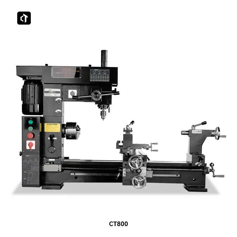 Металлический 3 в 1 токарный станок CT800, Фрезерный сверлильный станок Hq800