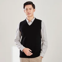 mens sweater wool vest 2022 spring summer middle aged v neck casual pullover warm pure wool sleeveless all match fashion jacket