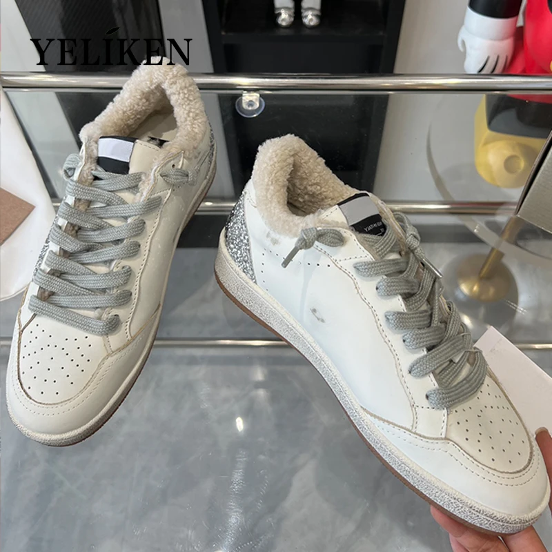 2024 зимняя трендовая дизайнерская прогулочная обувь на плоской подошве женская