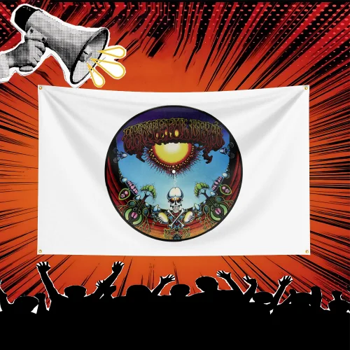 Фото Флаг с изображением рок-музыки в стиле Grateful Dead, 3x5 футов, полиэстеровый баннер для декора стен спальни, подарок для любителей музыки №5