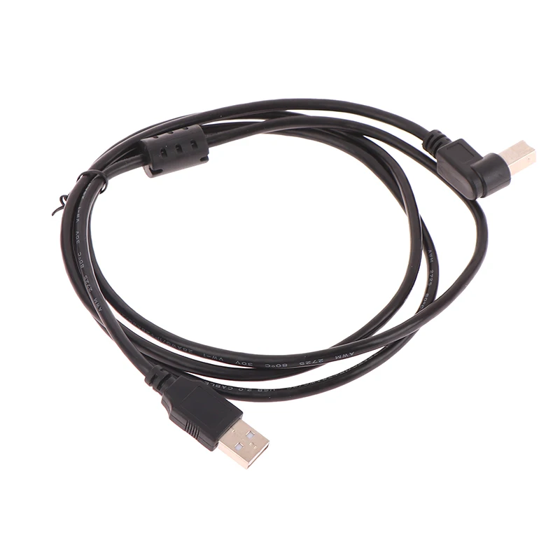 

Черный USB-кабель для принтера с углом 90 градусов, шнур питания USB 2,0, стандартный штыревой-Мужской Сканер, кабель для передачи данных