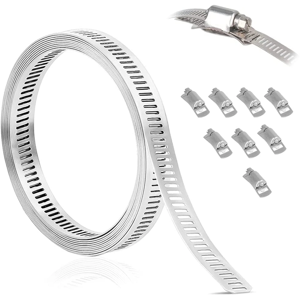 

Регулируемые трубные зажимы из нержавеющей стали 304, зажим для шланга, трубный зажим, воздуховод, зажим