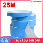 Двусторонняя Теплопроводящая лента, ширина 5-25 мм, синяя клейкая лента для охлаждения процессора, графического процессора компьютера, 25 м