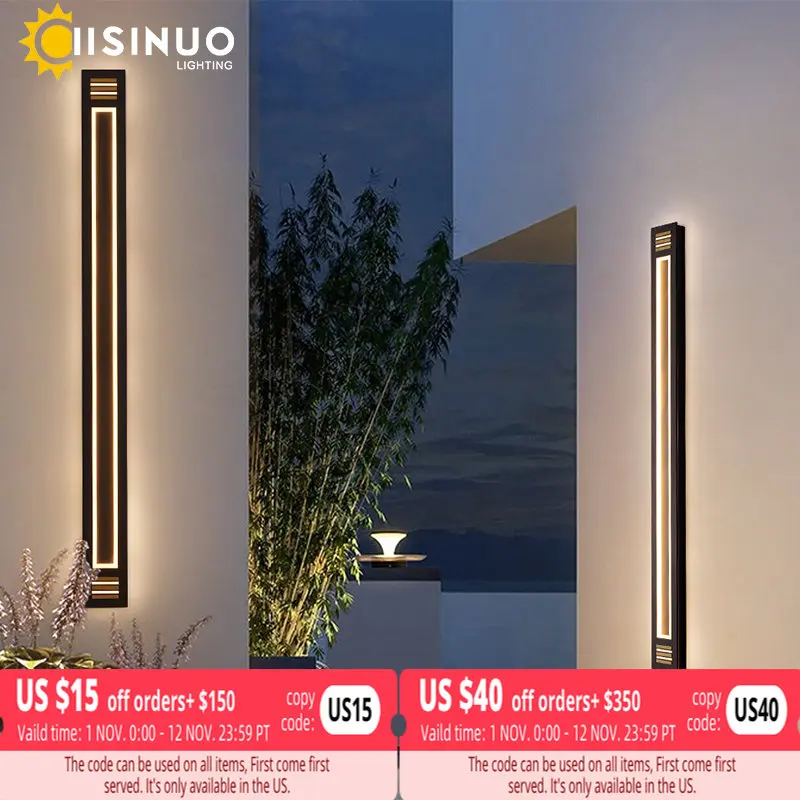 

Waterproof Long Outdoor Lighting IP65 LED Wall Lanterns Aluminum Wall Fixtures Light for Garden Porch Entryway Sconce Luminaires