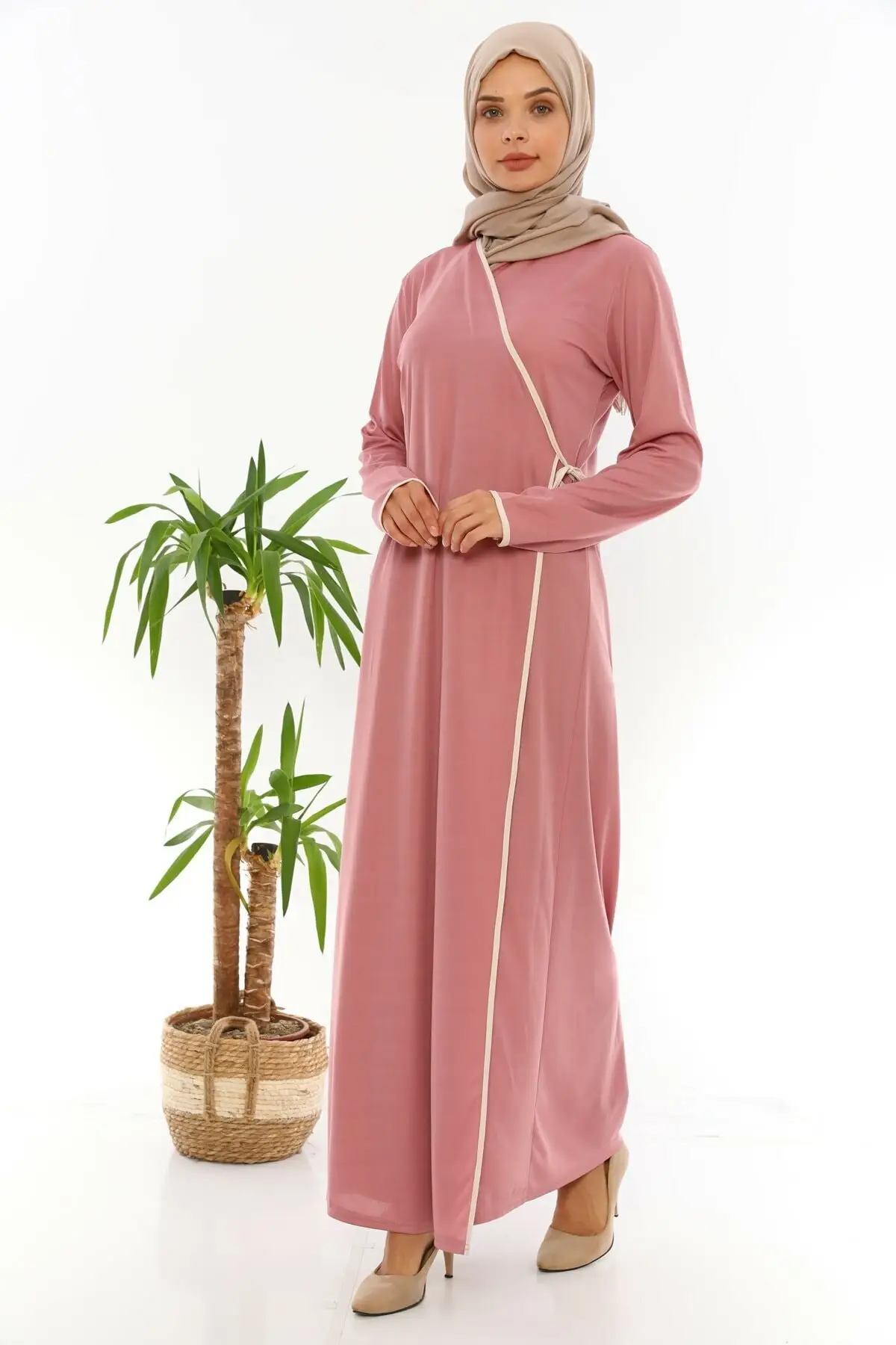 Одежда для хиджаба Аравия Дубай 2022 модное Стильное удобное Молитвенное платье с боковой шнуровкой сушеная Роза
