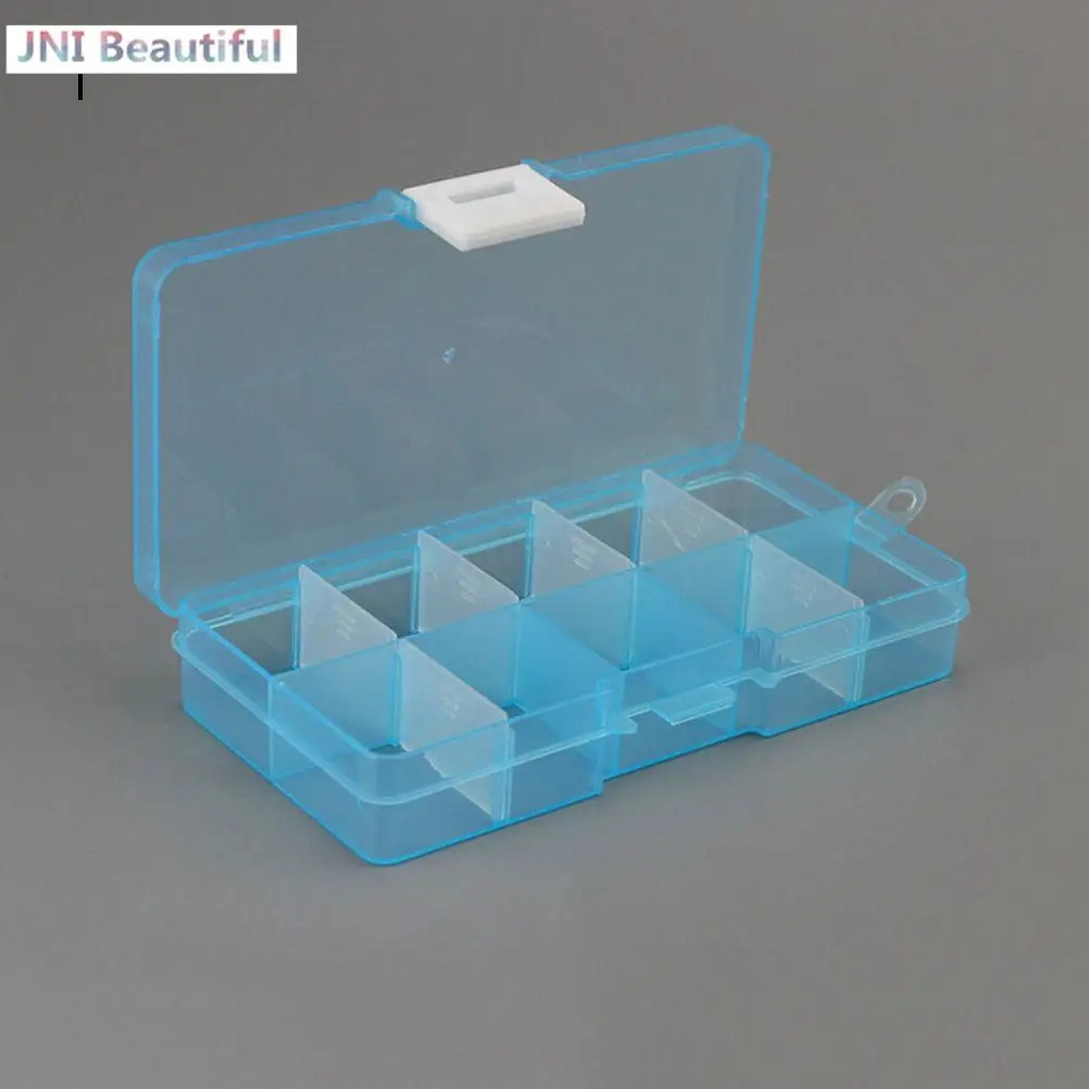 

10 Slots Plastic Jewelry Necklace Clear Storage Box Case Clip Holder Desk Clip Holder