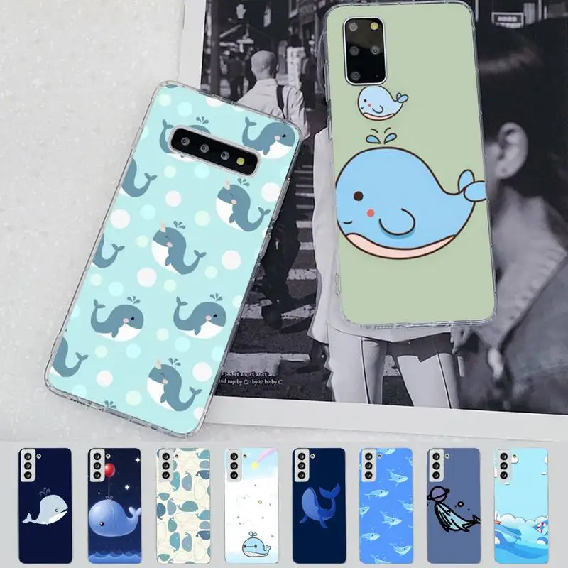 

Cartoon whale Phone Case for Samsung S21 A10 for Redmi Note 7 9 for Huawei P30Pro Honor 8X 10i cover