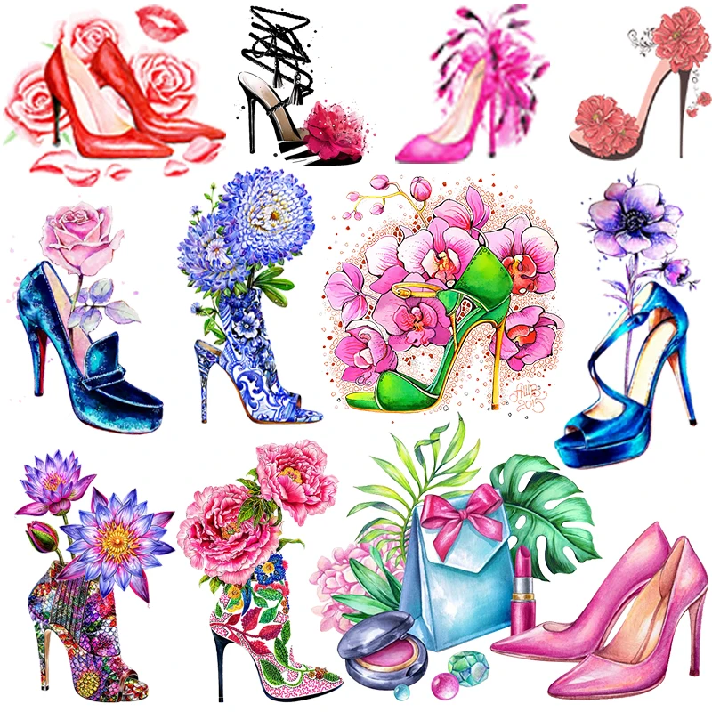 

Gifts Transfers For Clothing Fashion High Heels Iron-on Iron On Patches DIY Heat Transfer Thermal Transfer For Clothes Appliques