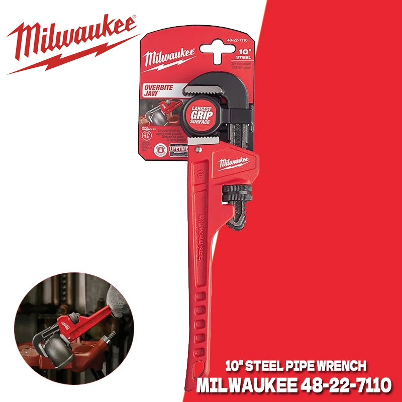 

MILWAUKEE 48-22-7106 48-22-7108 6 дюймов 8 дюймов 10 дюймов 12 дюймов 14 дюймов Ключ для стальных труб Ручные инструменты 48-22-7110 Трубный ключ 48-22-7112 48-22-7114