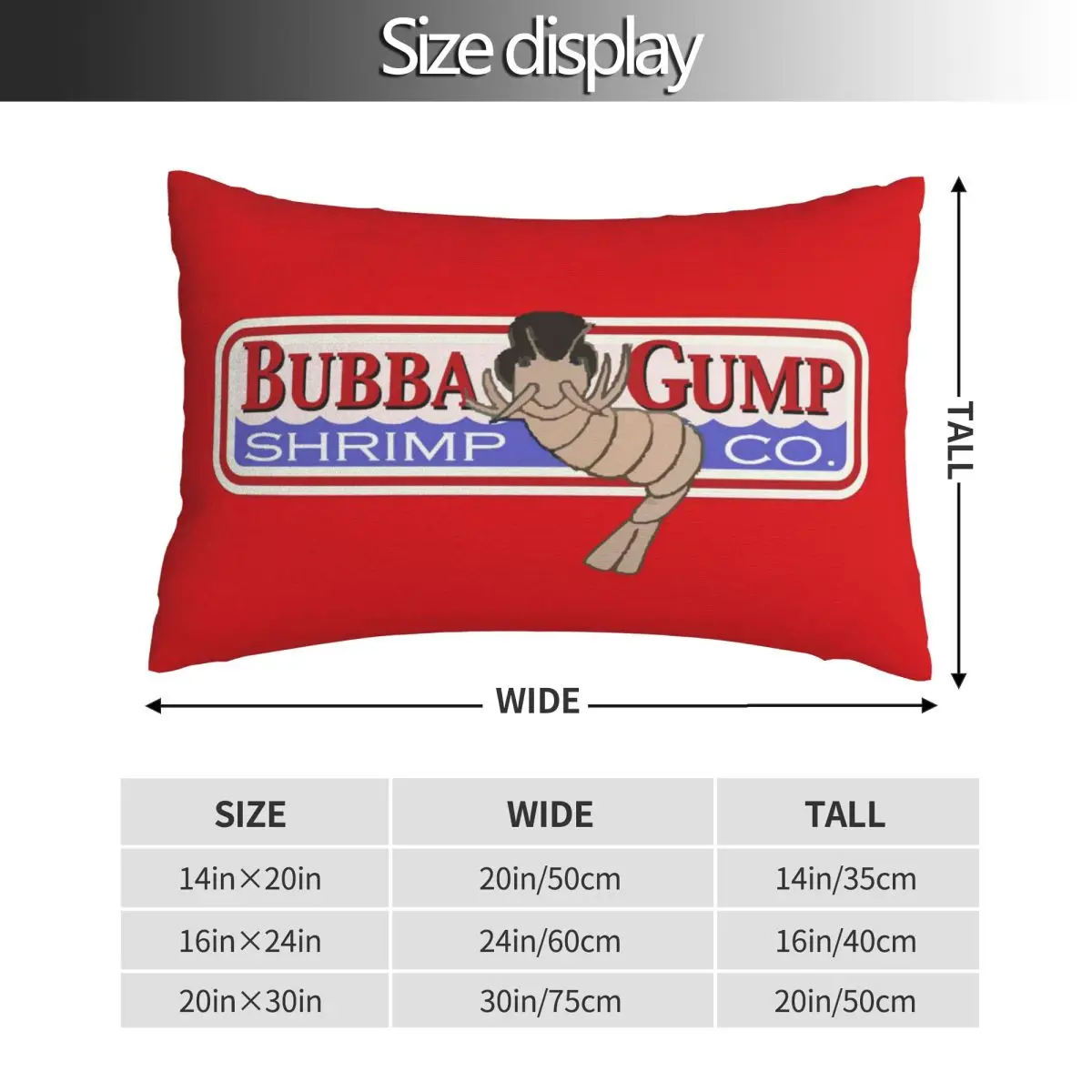 Фото Декоративная наволочка для подушки Bubba Gump Shrimp Forrest Movie Geek, прямоугольная, для спальни, дома, для комфорта, для декора кровати №5