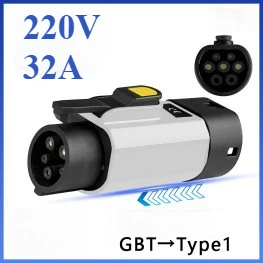 

Адаптер GBT к Type1 32 А, 7,2 кВт, гнездовой разъем GB/T с гнездовым преобразователем типа 1, J1772, электромобиль для Ford Chevrolet Tesla