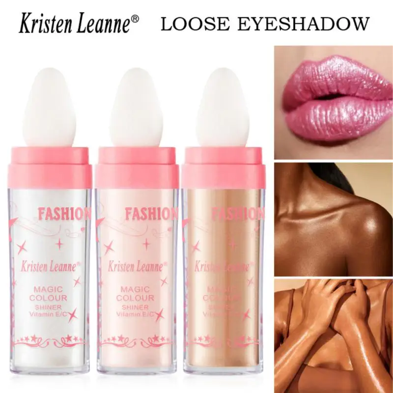 

3 Colors High Gloss Powder Glitter Powder Face Body Highlight Polvo De Hadas Fairy Powder Cosmetics Highlighter Powder