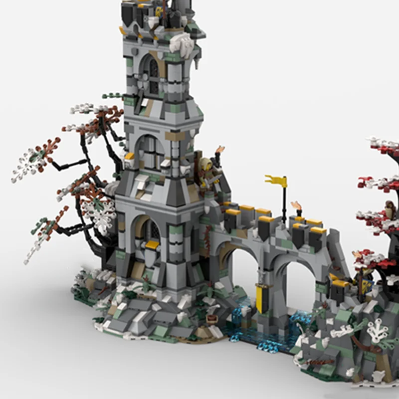 Фото 2119 деталей MOC Замок, Сторожевая башня, Топор, Рыцарское потерянное королевство, Модель из строительных блоков, Рождественский подарок, Игрушки, Архитектура, Сборка, DIY 3D №4
