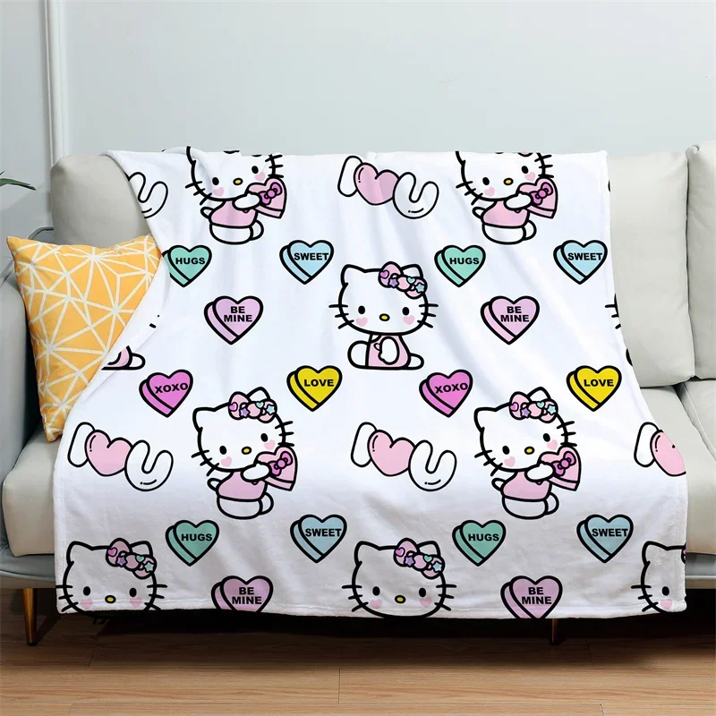 Одеяло в стиле аниме Hello Kitty на День святого Валентина мягкая теплая шаль с