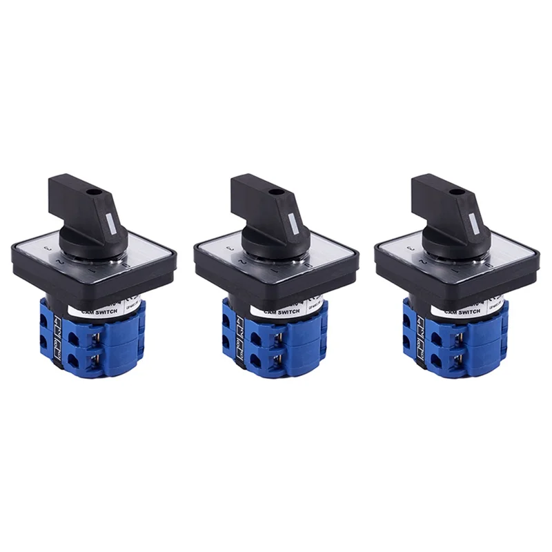 

3X 8 Terminals 5 Positions Master Control Cam Switch 20A Black+Blue