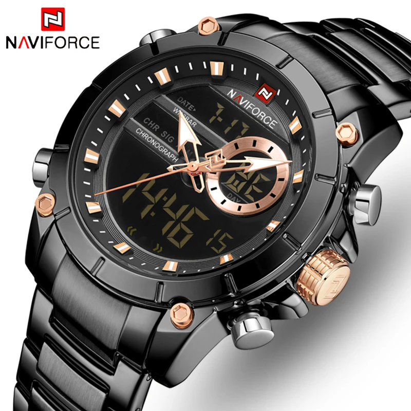 Распродажа! Брендовые Роскошные мужские часы марки NAVIFORCE водонепроницаемые