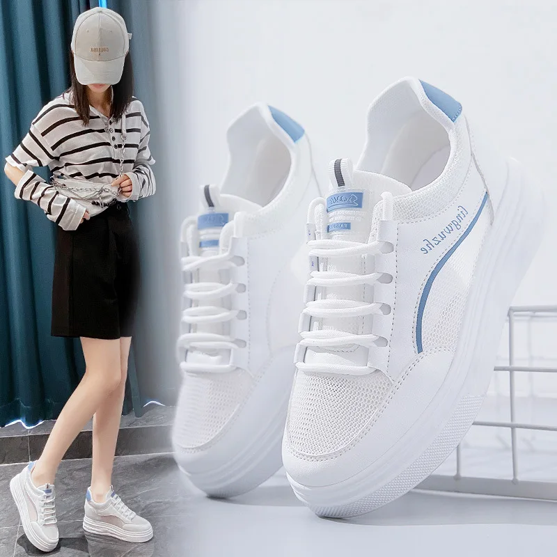 

Shoes women's sports white shoes women's shoes thick bottom new all-match inner heightening breathable mesh shoes