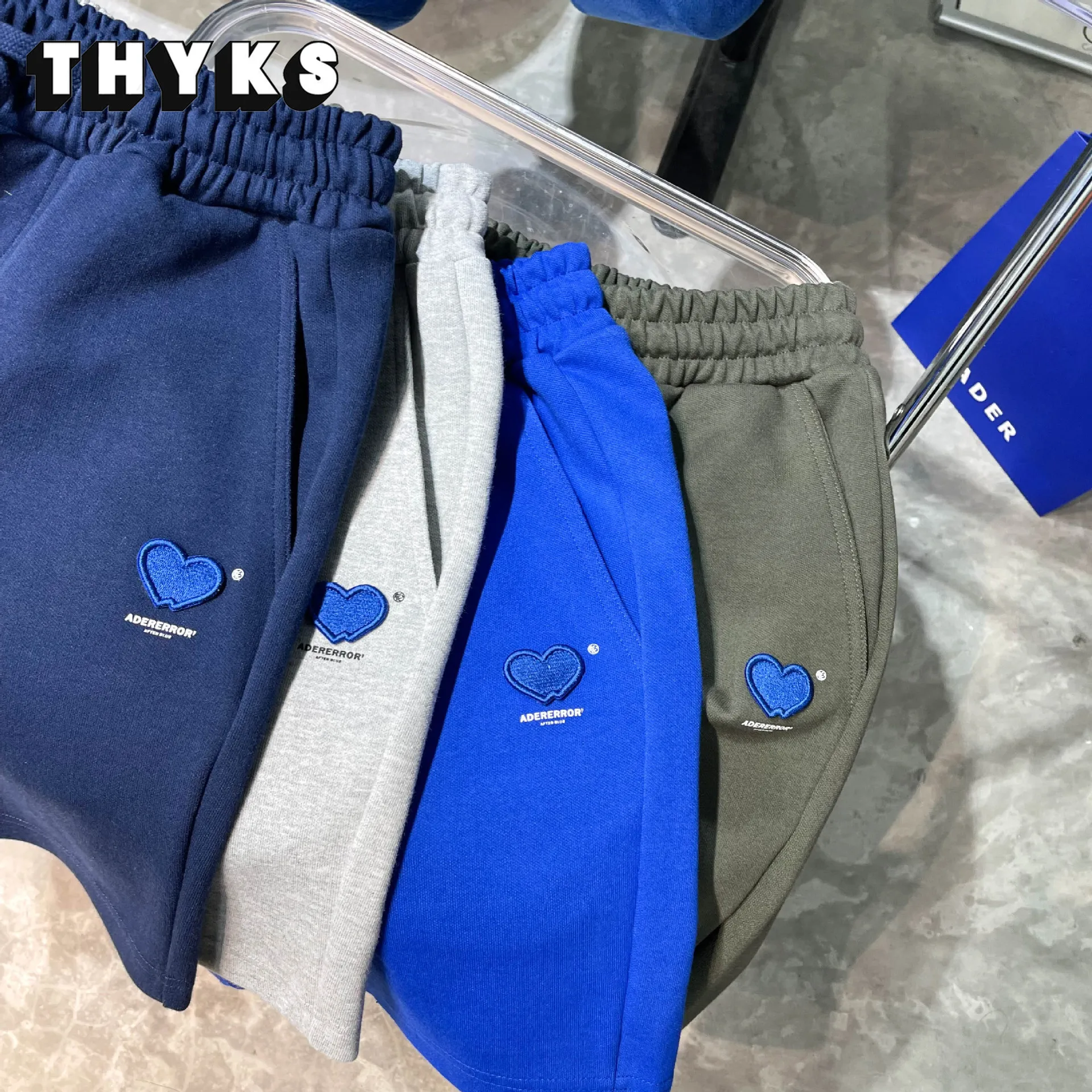 

Summer ADER ERROR Cotton Shorts New Heart Embroidered Shorts Men's Women's High Quality Casual Sports Pants Bermuda Masculina