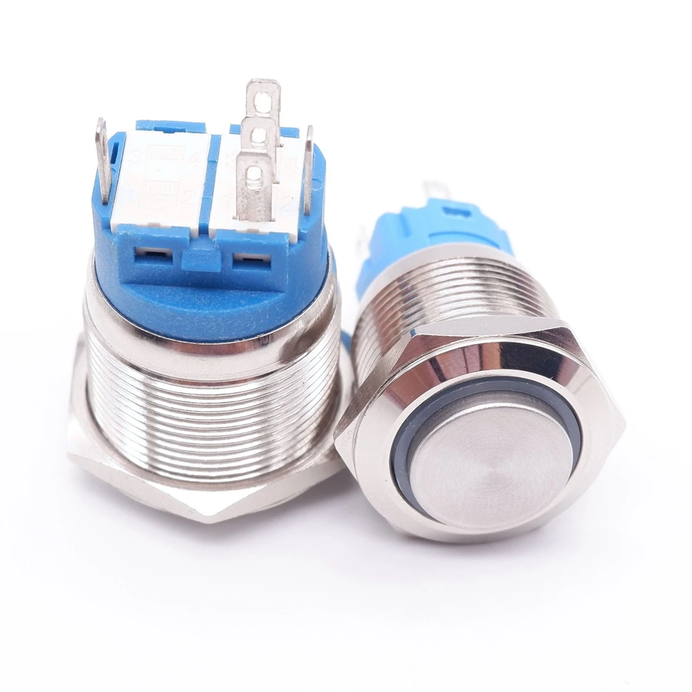 Металлический кнопочный выключатель круглый переключатель с высокой головкой и