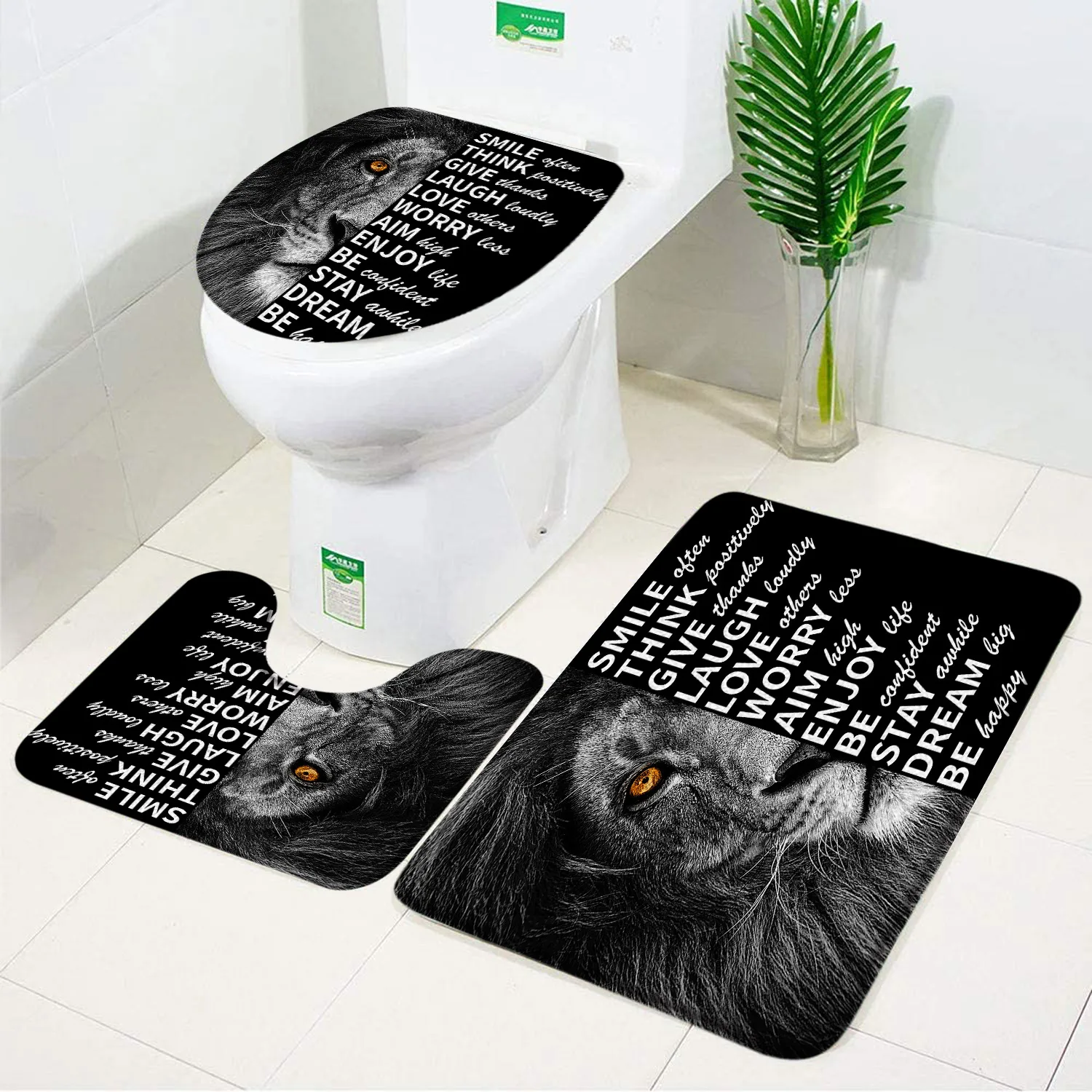 

3 шт./набор, коврик для ванной с принтом льва