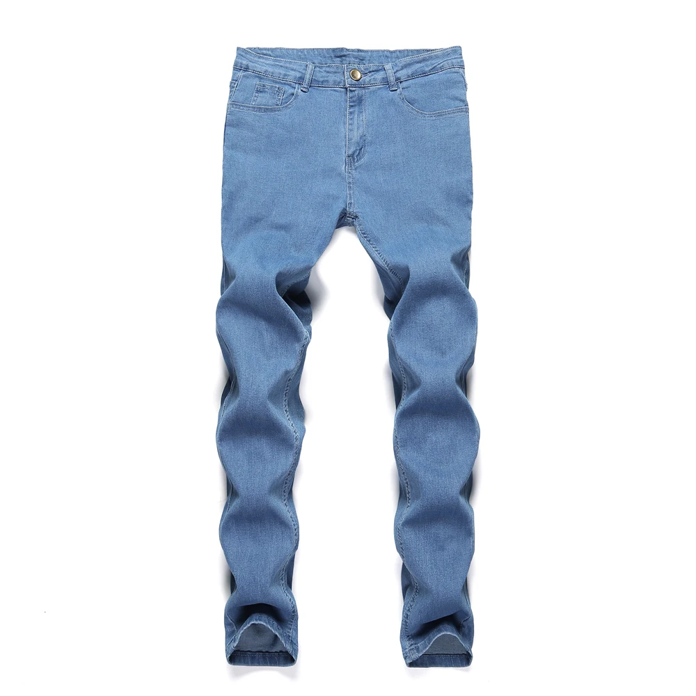 New Men's Jeans Street Stretch Skinny Men's Jeans Classic Blue Denim Casual Sports Pencil Pants Four Seasons Fashion Pants