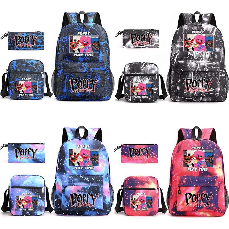 

2022NEW Backpack Huggy Wuggy Schoolbags Poppy Playtime Game Three-Piece Set Shoulder Bag+Backpack+Pen Bag 3 In 1 For Kids Gift