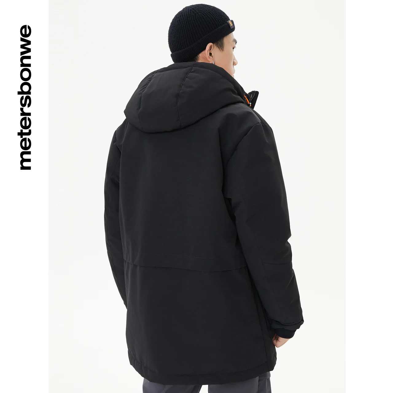 Metersbonwe Long Hooded Down Jacket Men Winter Simple Down Coat Male Fashion Overcoat Outerwear Warm Greatcoat Brand Clothing