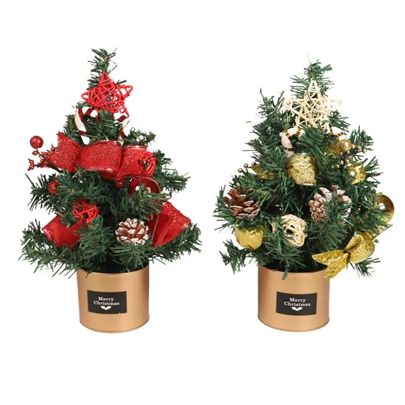 

Tabletop Christmas Tree 30cm/11.8inch Tin Box Decorations Artificial Tree Star Treetop Bright Color To Enhance Enjoyable