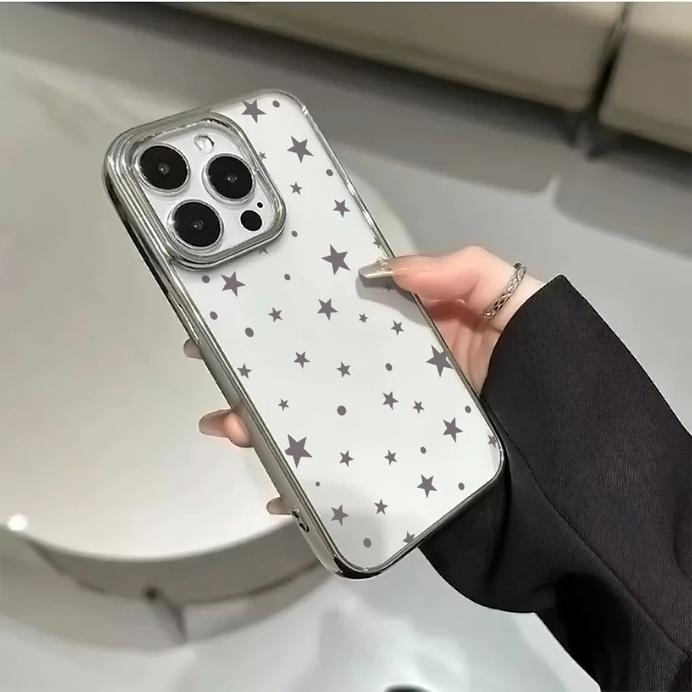 Модные прозрачные чехлы Y2K Stars для iPhone 15 Pro Max, iPhone 16 Plus, 13, 14, 15, 12, 11, 17, Air, XR, прозрачные с покрытием TPU. (art.: 3920d7f772071) - 3920d7f772071