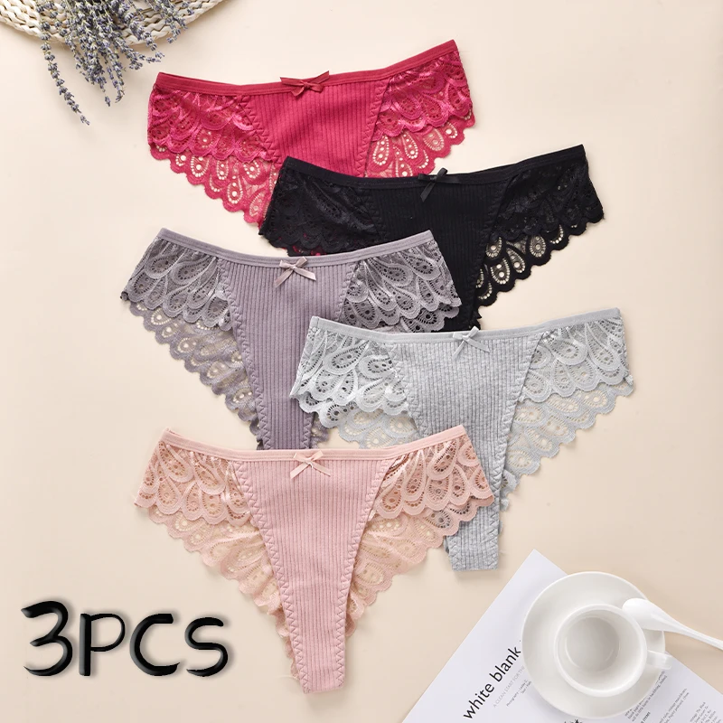3 шт. стринги с милым бантом для девочек сексуальные женские бесшовное теплое