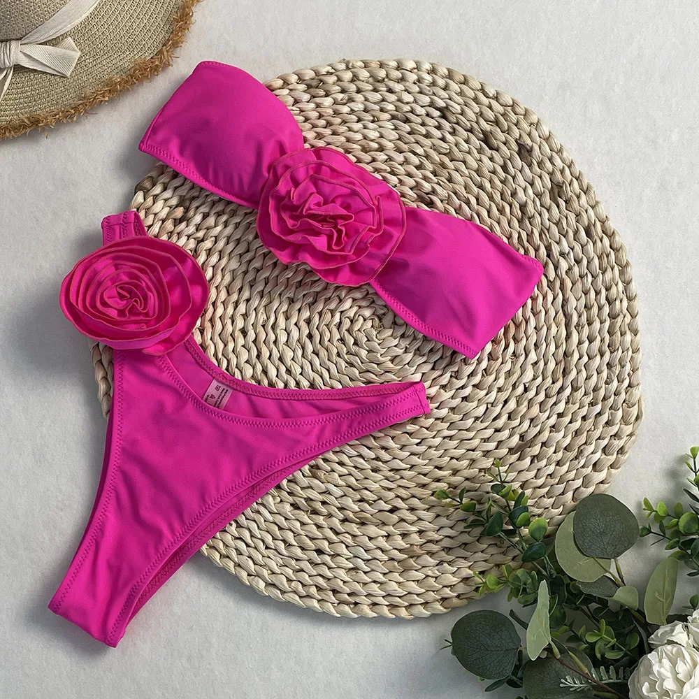 SERENECHIC лето 2024 новый сексуальный комплект бикини без бретелек из двух предметов с