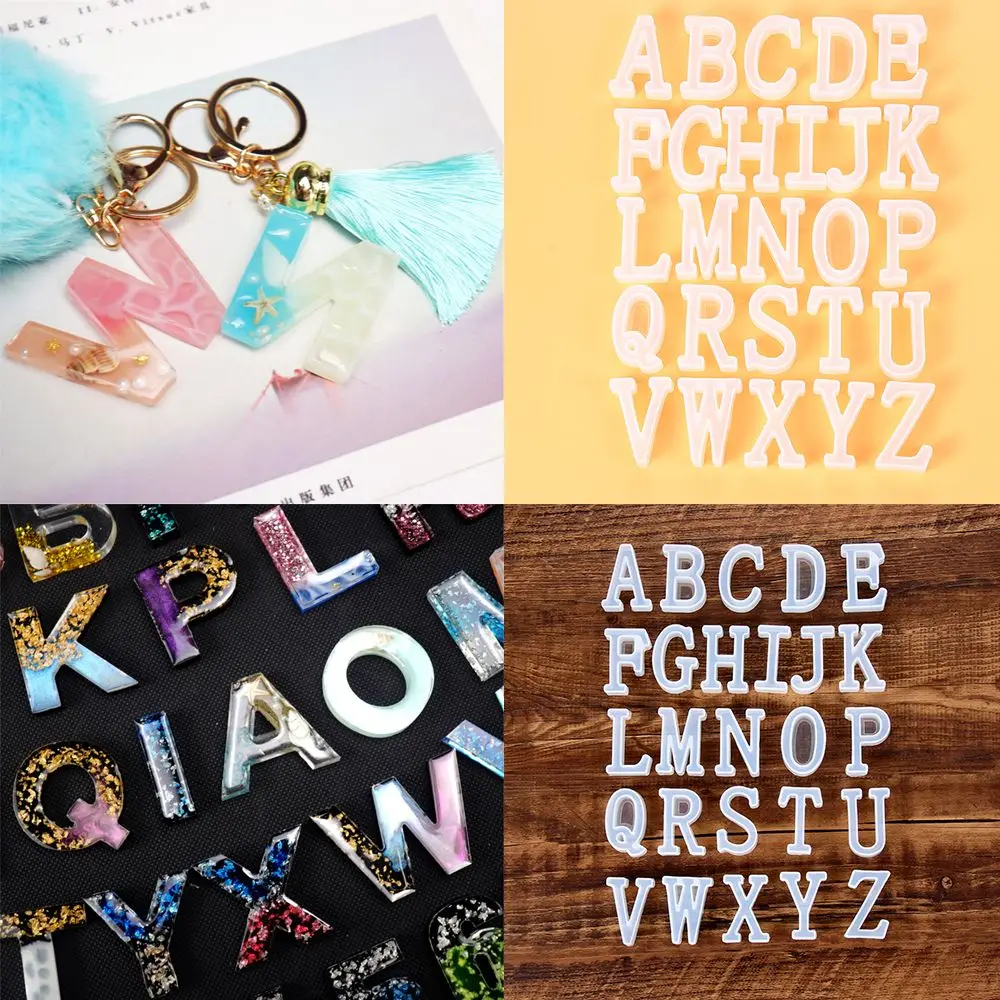 

Искусственная цепочка для ключей, подвеска с английскими буквами, инструменты для изготовления ювелирных изделий, силиконовая форма