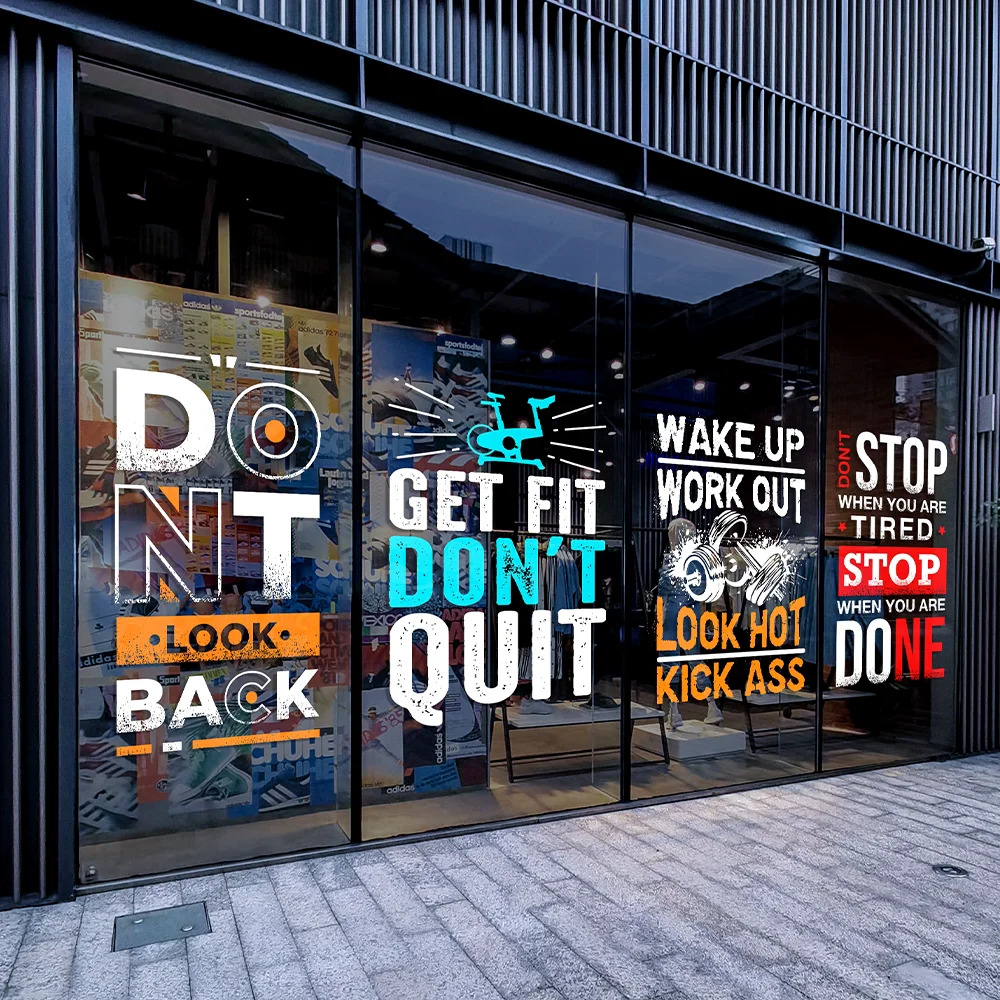 QiAds персонализированная стеклянная пленка для фитнес-клуба украшение