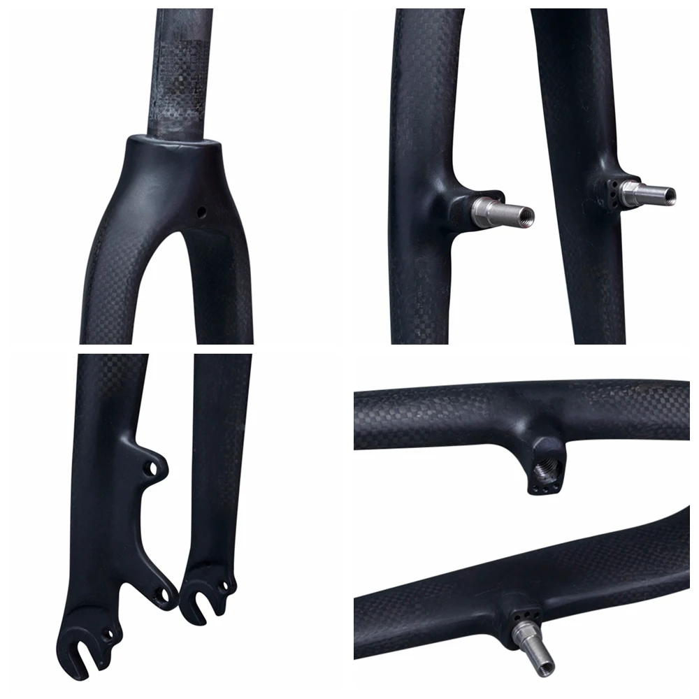 Полный углеродное волокно Велоспорт складывающийся BMX передняя вилка