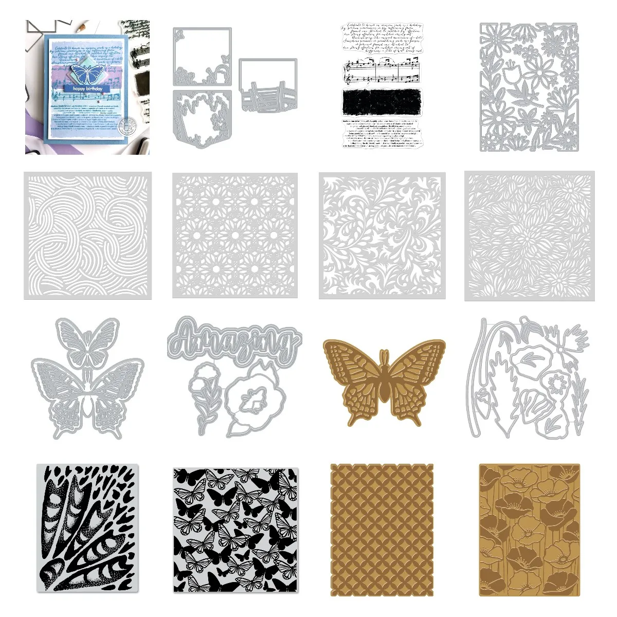 

Beautiful Flowers And Butterflies February 2023 Release Metal Cutting Dies Stamps Stencil Hot Foil For Scrapbooking Album